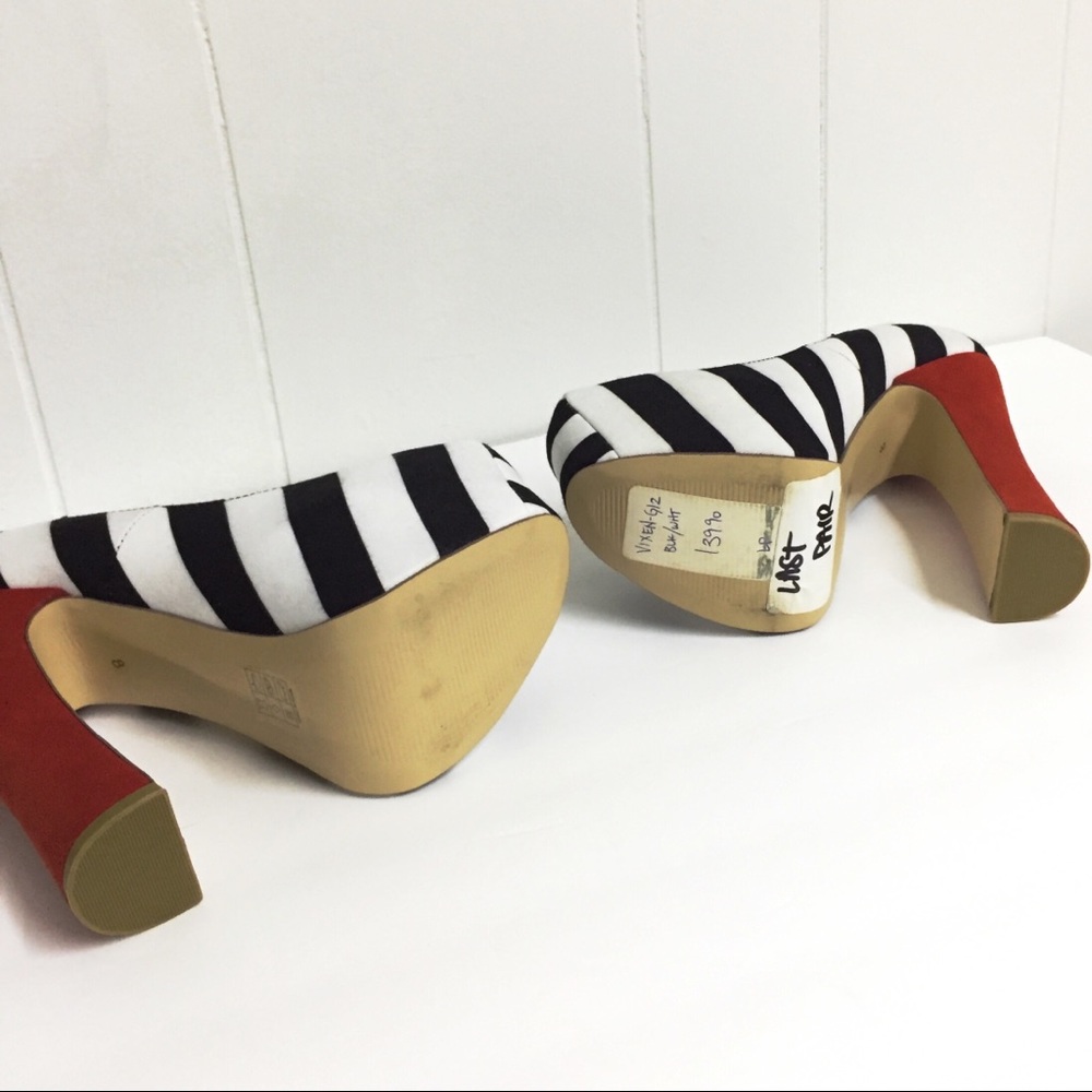 8 DOLCE VITA Rare “Vixen” Striped Platform Heels - Picture 6 of 7